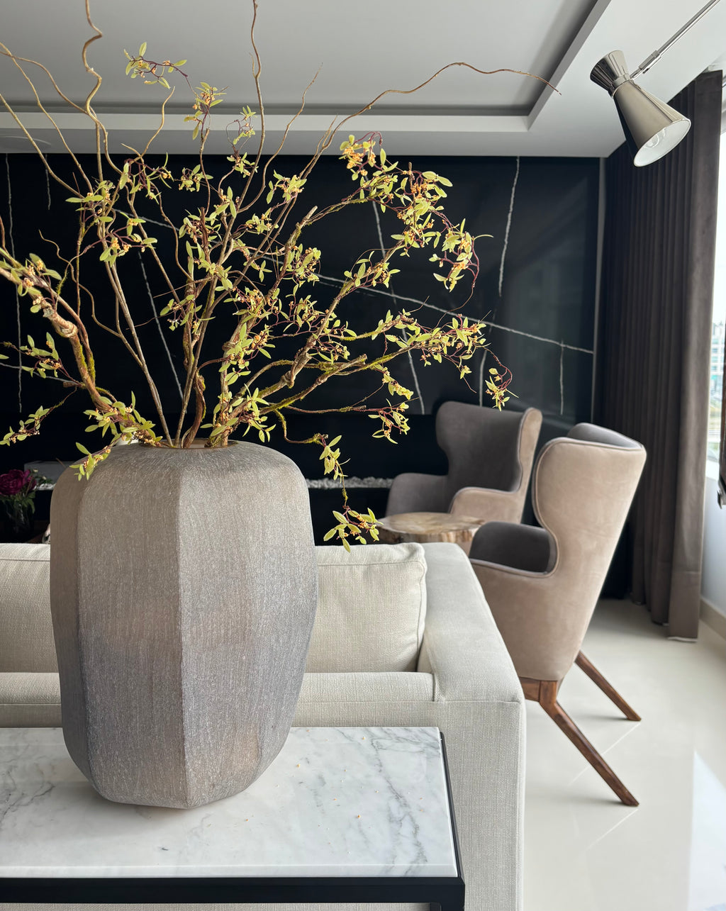 Blooming Moss Branch - 89 cm