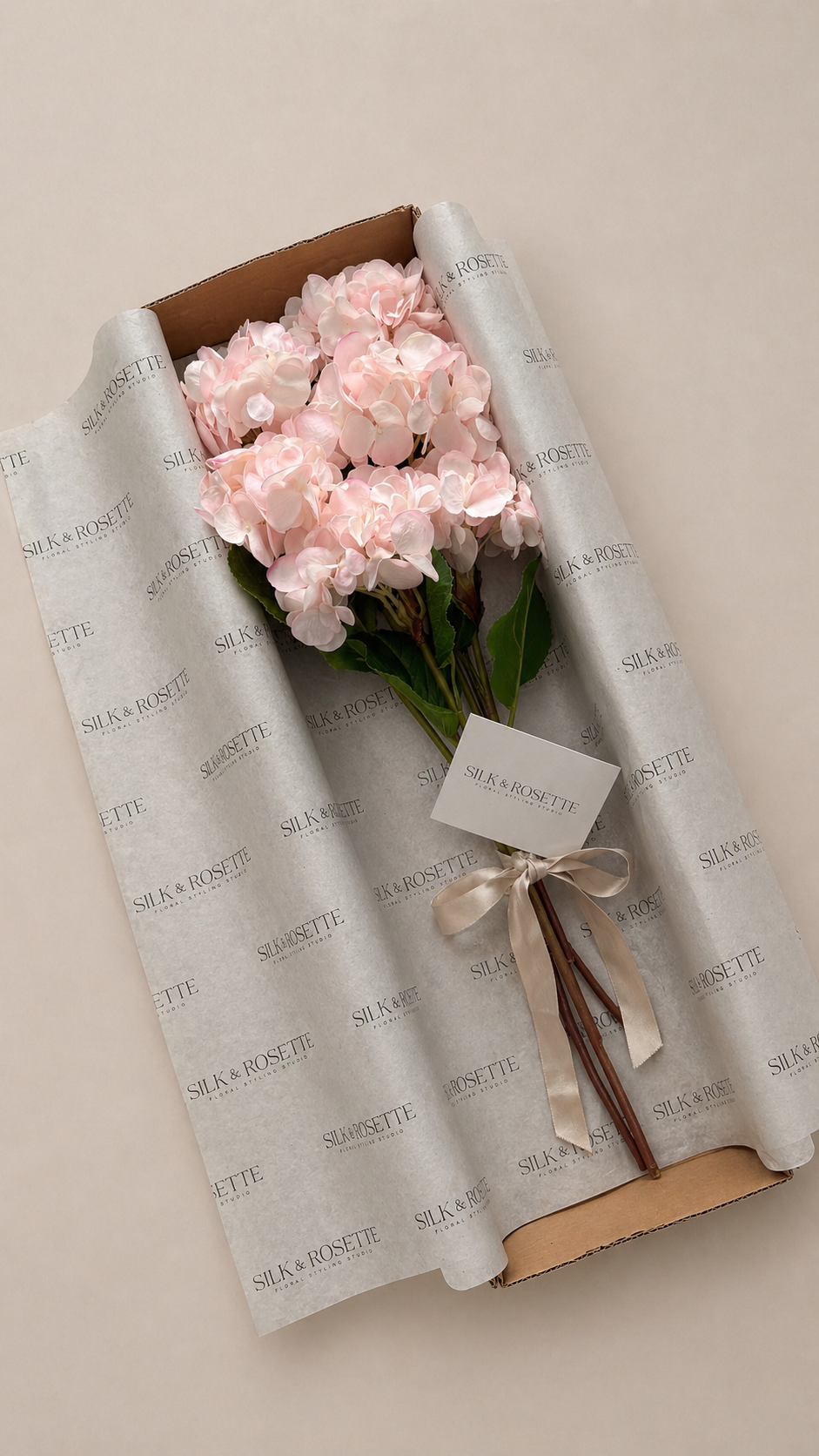 Caja de 6 Hortensias Artificiales Natural Touch rosa
