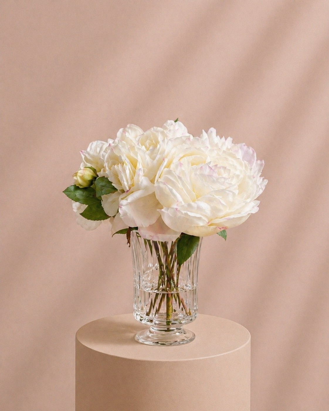 Arreglo de Peonias y Hortensia Artificial blanco | 25cm