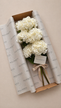 Caja con 6 Hortensias Artificiales Premium color blanco