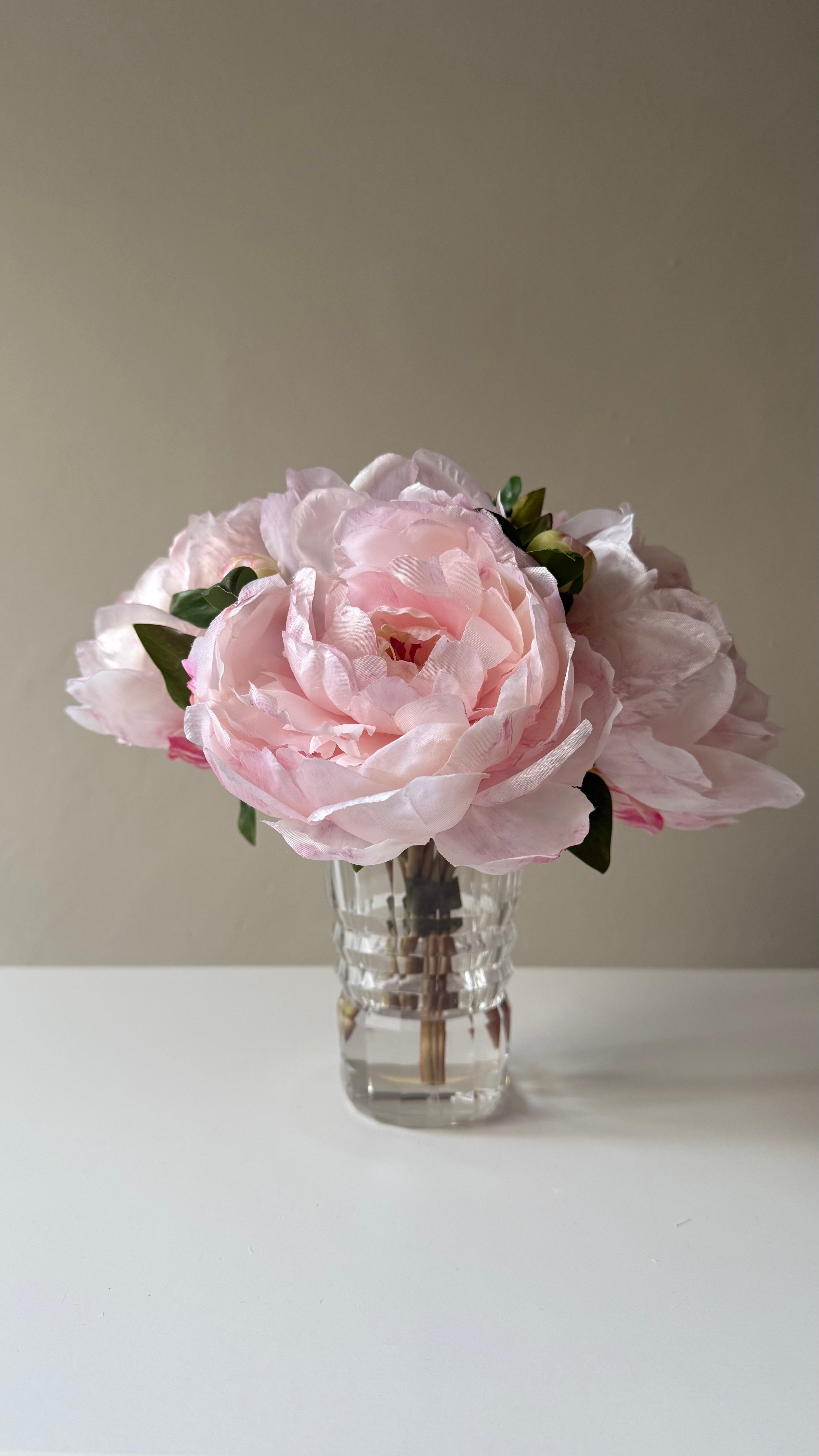 Arreglo de Peonias Artificiales rosa claro | 25cm