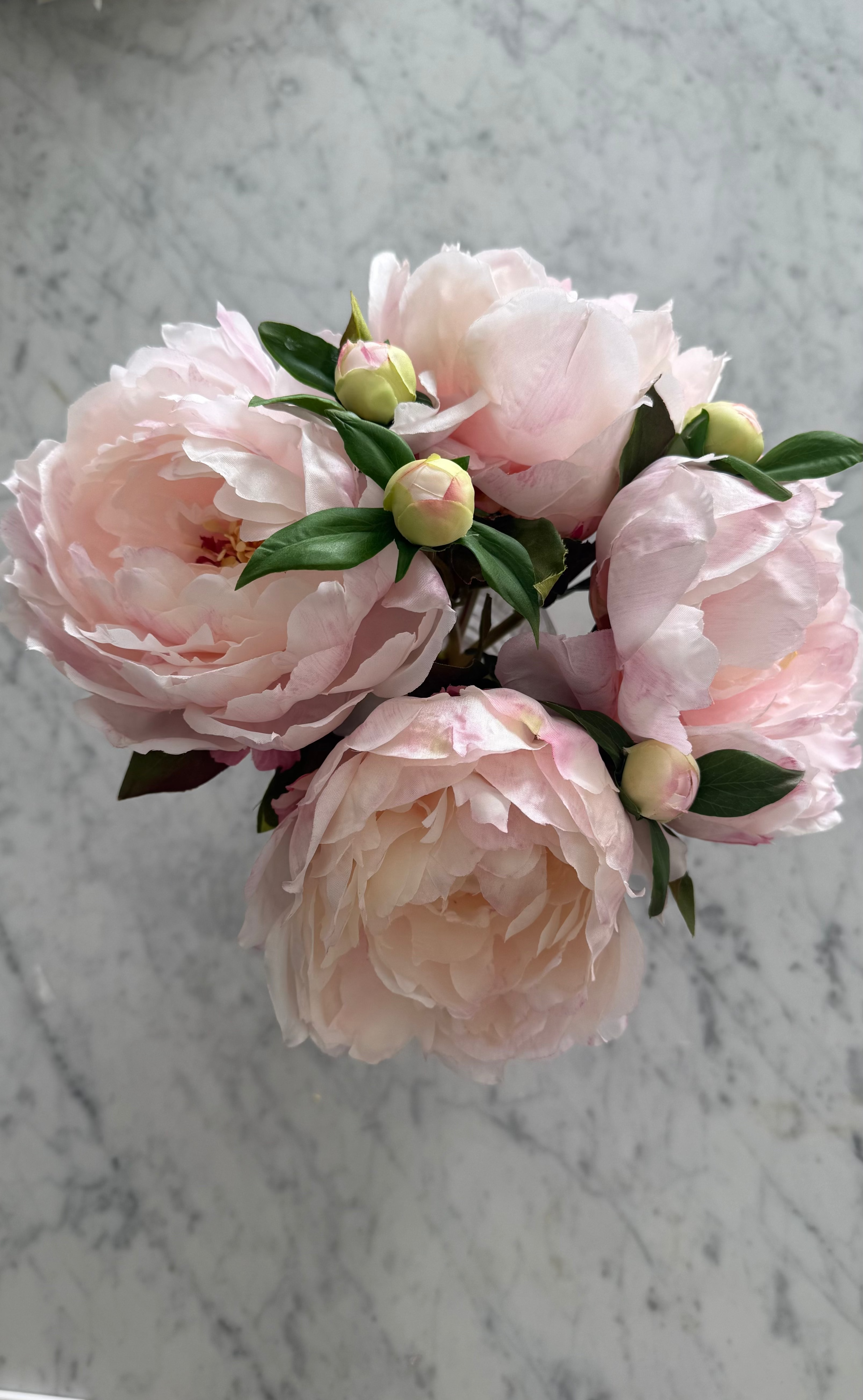 Arreglo de Peonias Artificiales rosa claro | 25cm