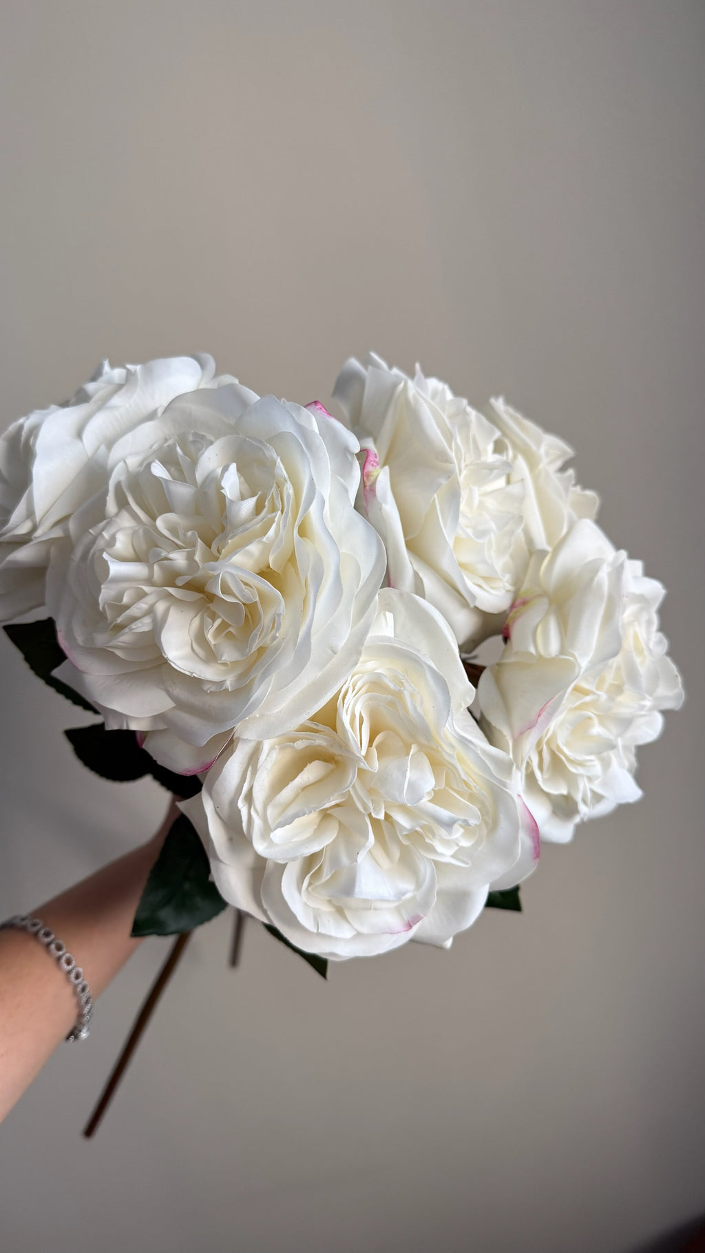 Rosa Full Open Real Touch Blanca - 61 cm