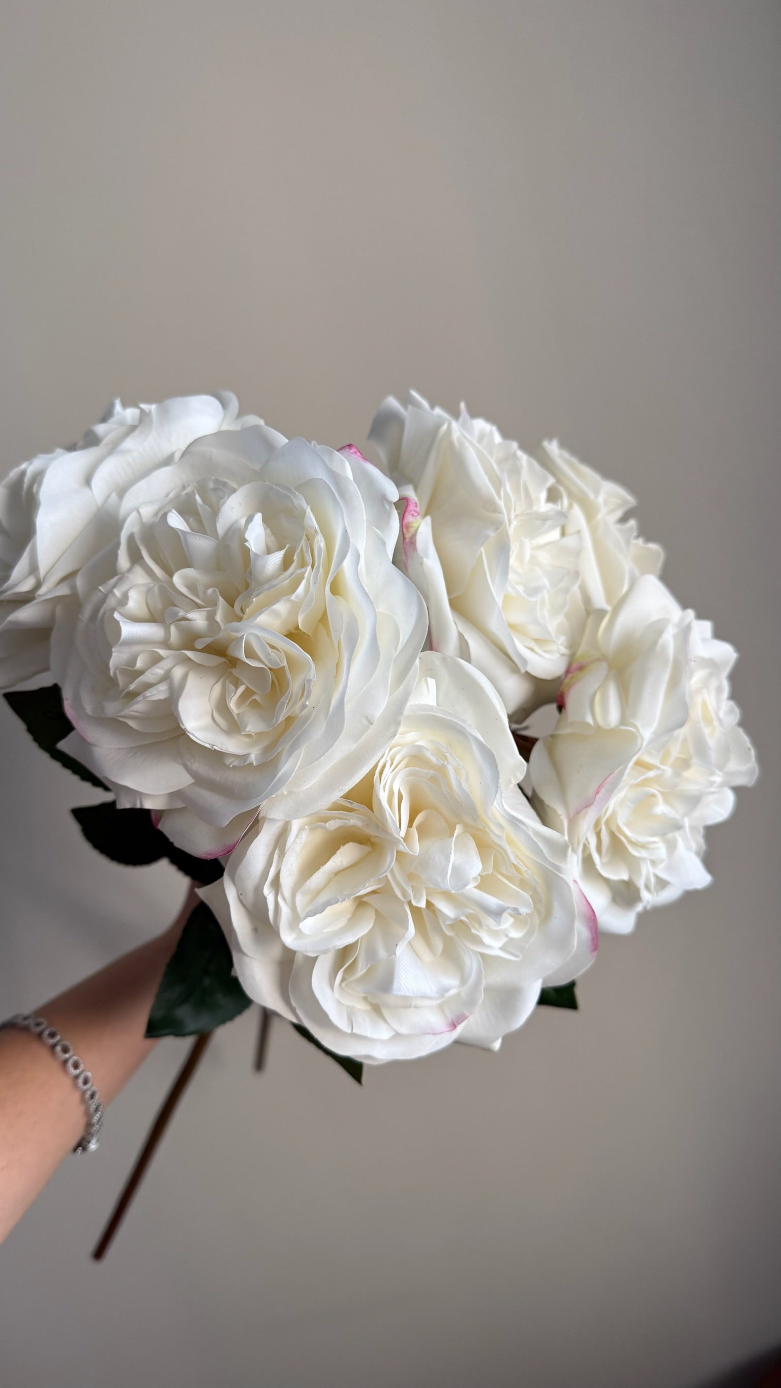 Rosa Full Open Real Touch Blanca - 61 cm