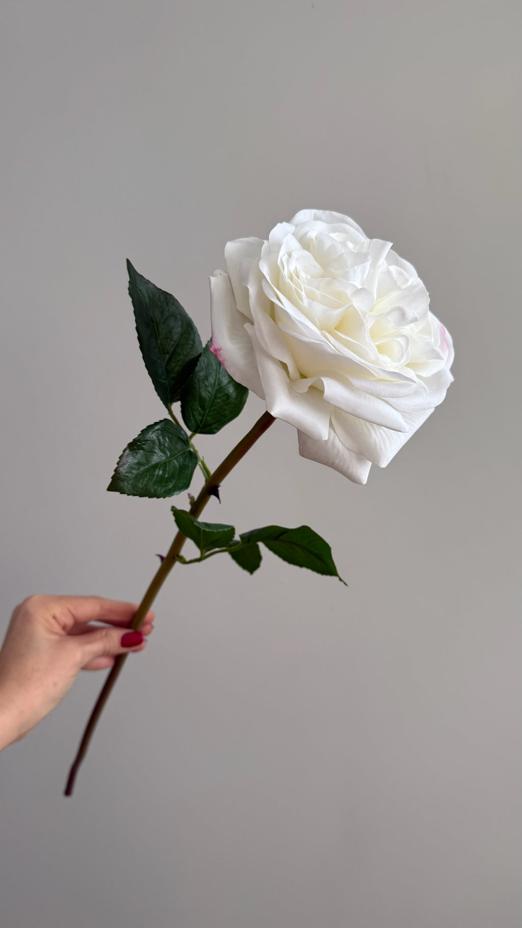 Rosa Full Open Real Touch Blanca - 61 cm