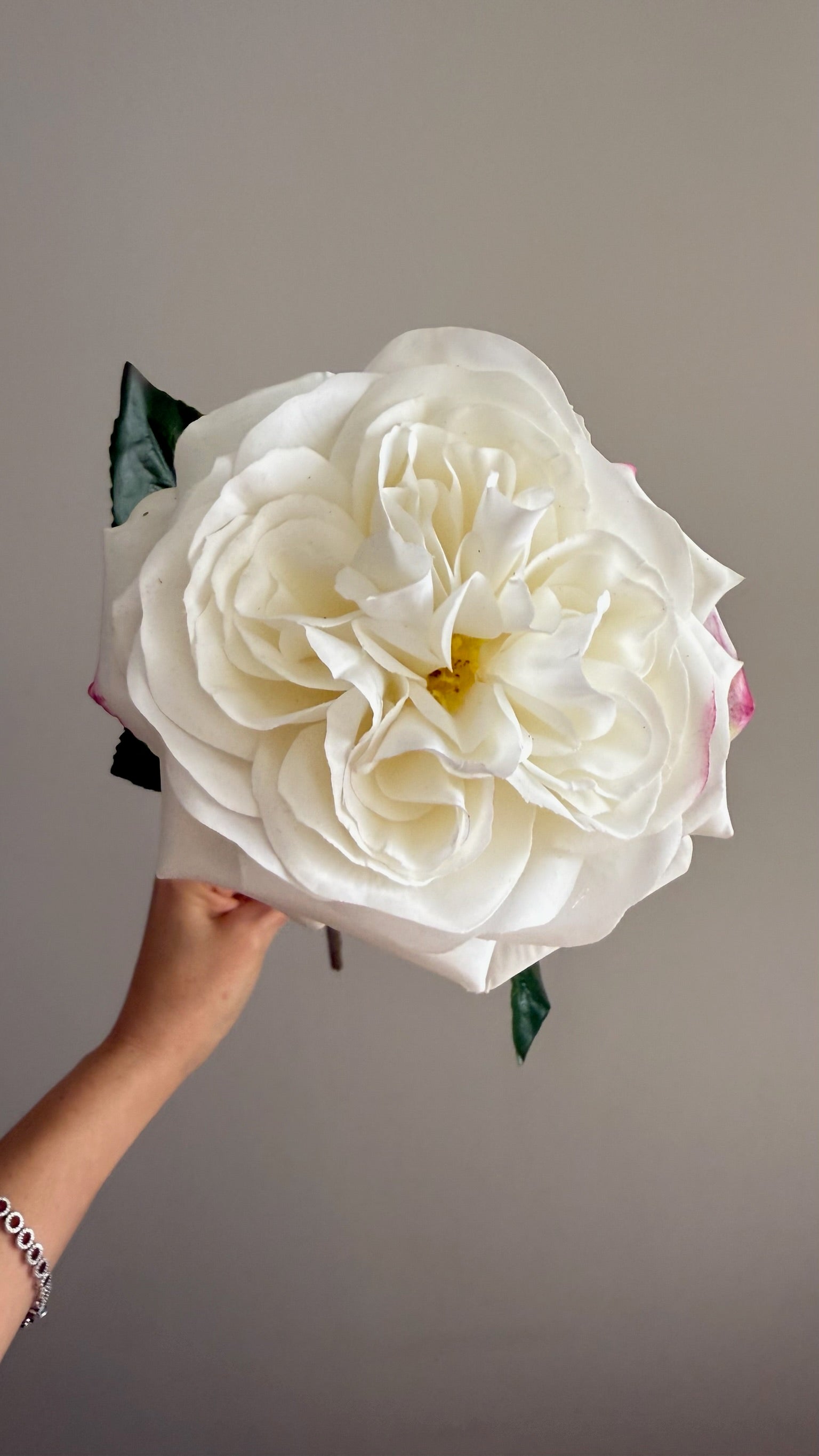 Rosa Full Open Real Touch Blanca - 61 cm